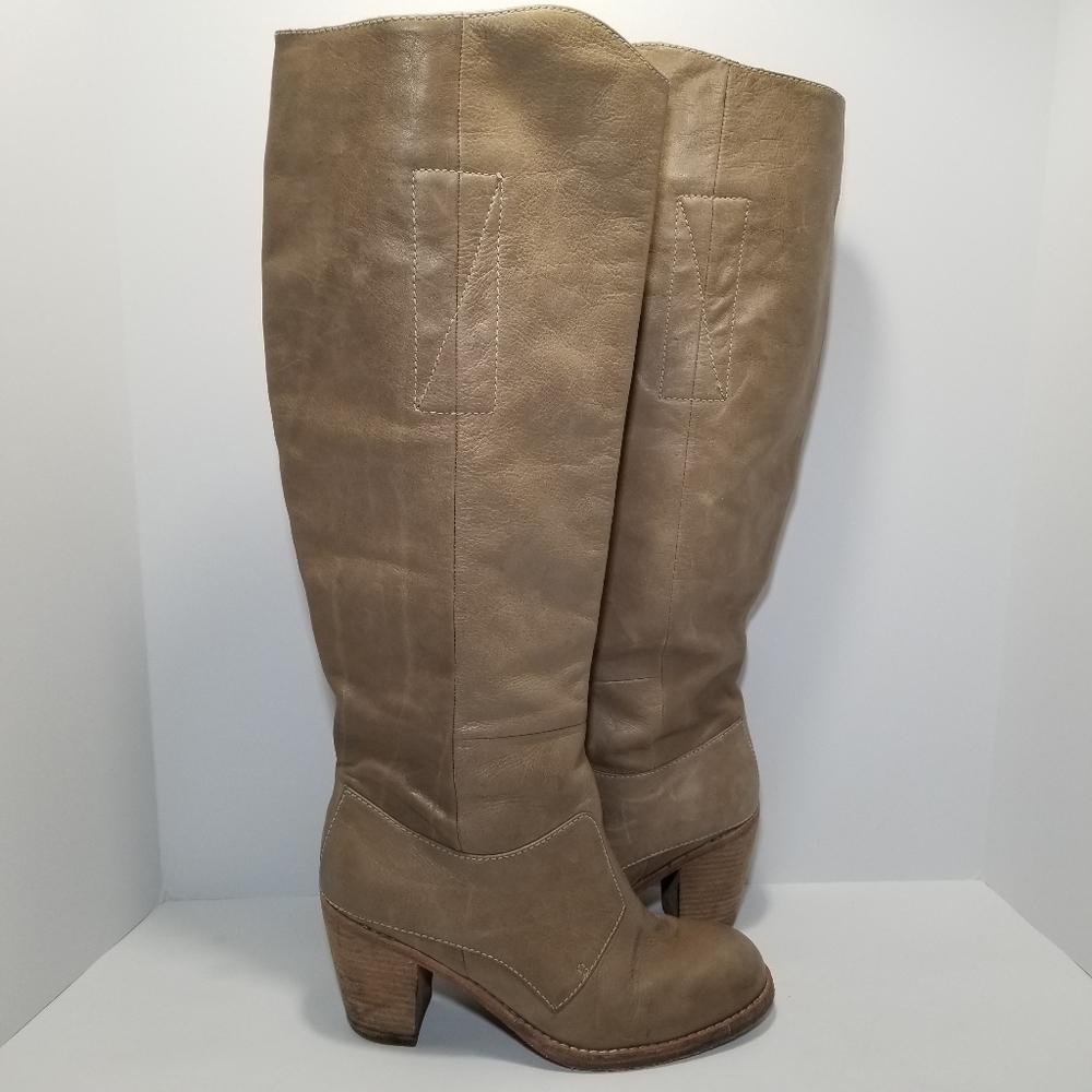 Dolce Vita Deep Tan Leather Knee Boots - Size 6.5